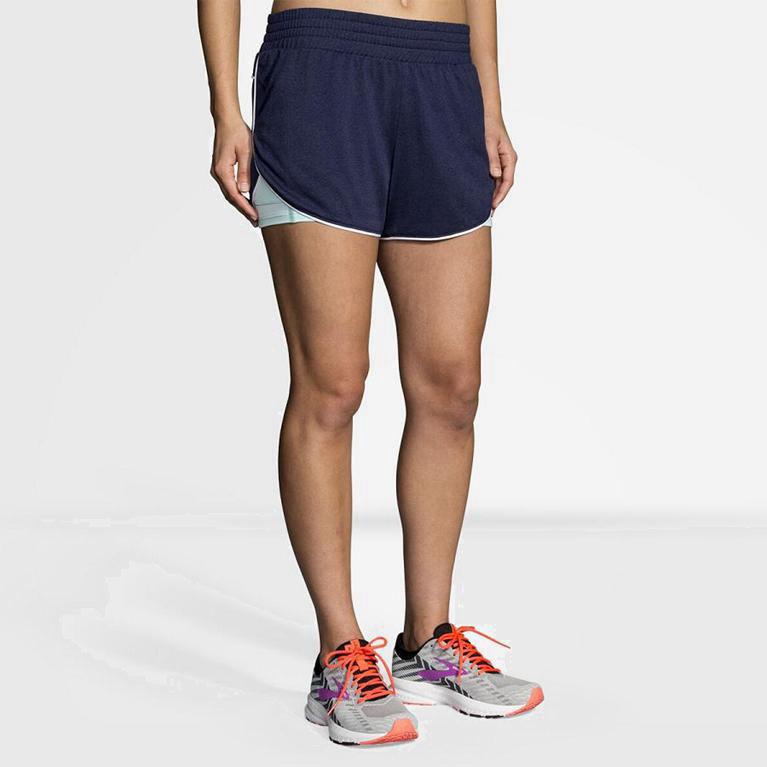 Brooks Rep 3 2-In-1 NZ - Women's Running Shorts - Blue (83470-LZCF)